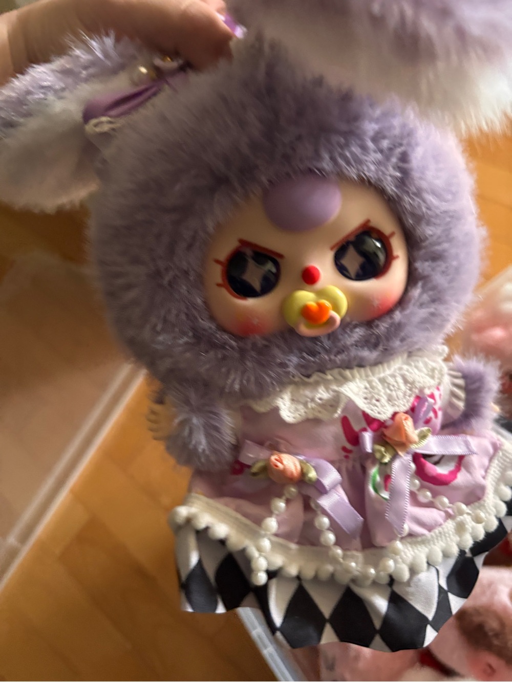 Lavender Plush Bunny Doll with Pacifier